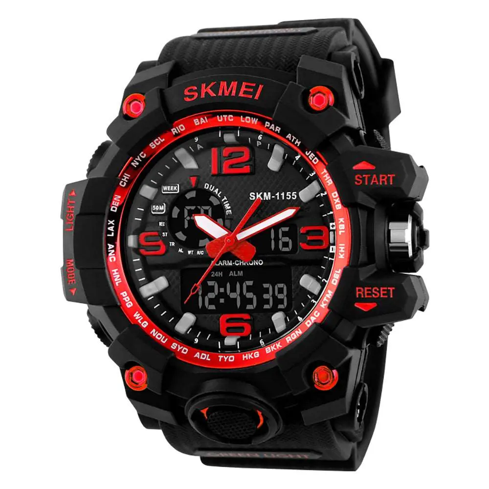1155 Analog Digital Wrist watch For Men, Boys Red - Image 2