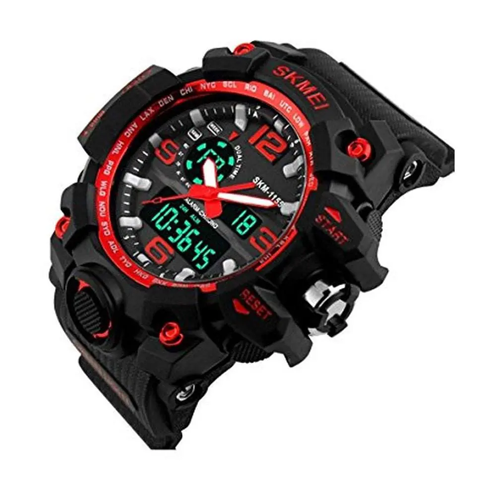 1155 Analog Digital Wrist watch For Men, Boys Red - Image 3