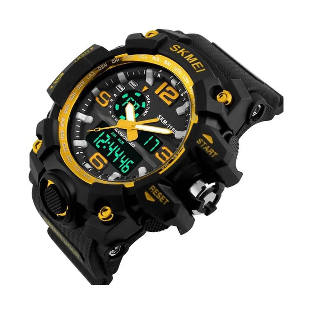 1155 Analog Digital Wrist watch For Men, Boys Yellow - Image 3