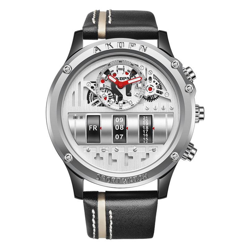 AKDPN Luxury Style Automatic Watch Leather Strap Chronograph Watch For Men A9022 - Image 4