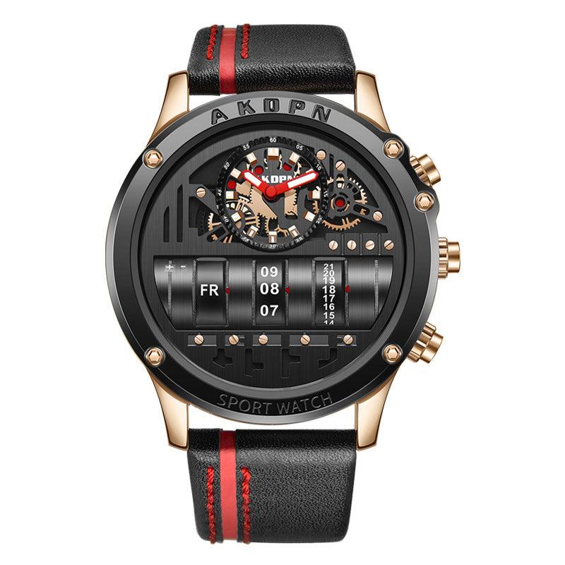AKDPN Luxury Style Automatic Watch Leather Strap Chronograph Watch For Men A9022 - Image 7