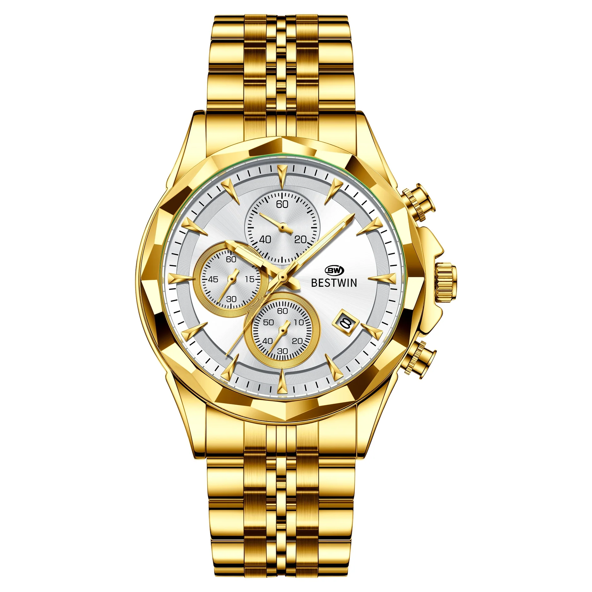 Bestwin BW1734 Luminous thin steel quartz watch for men - Image 11
