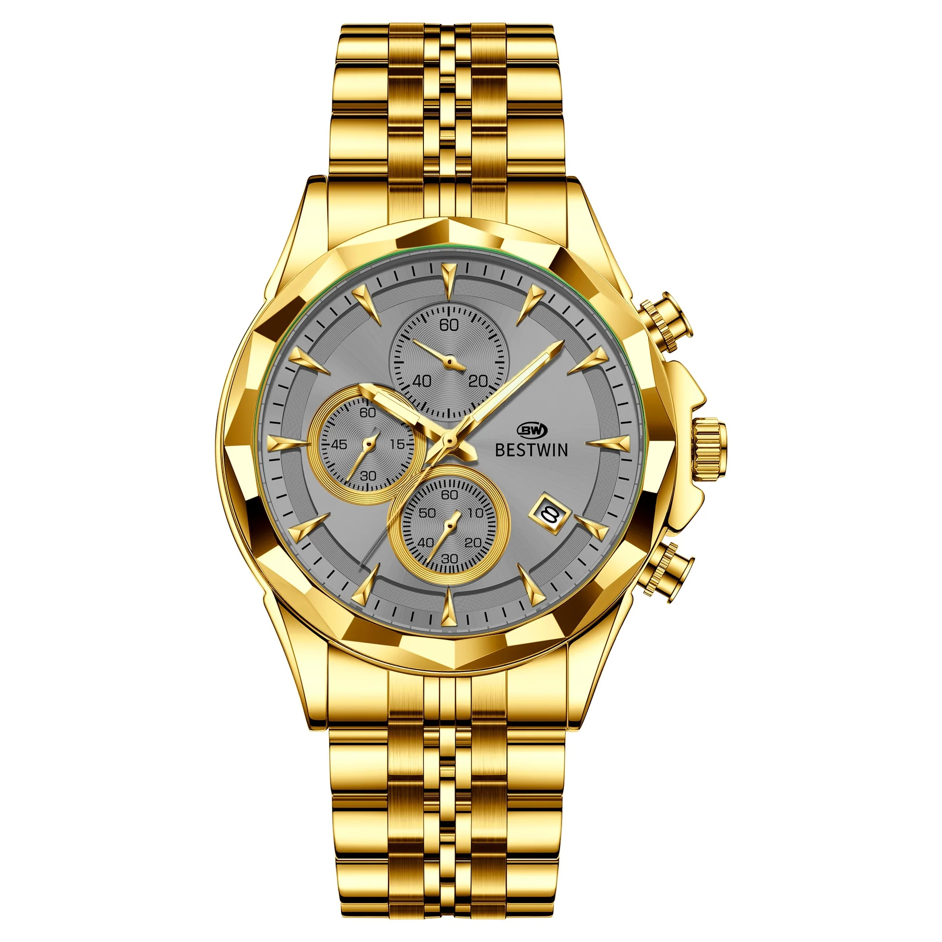 Bestwin BW1734 Luminous thin steel quartz watch for men - Image 12