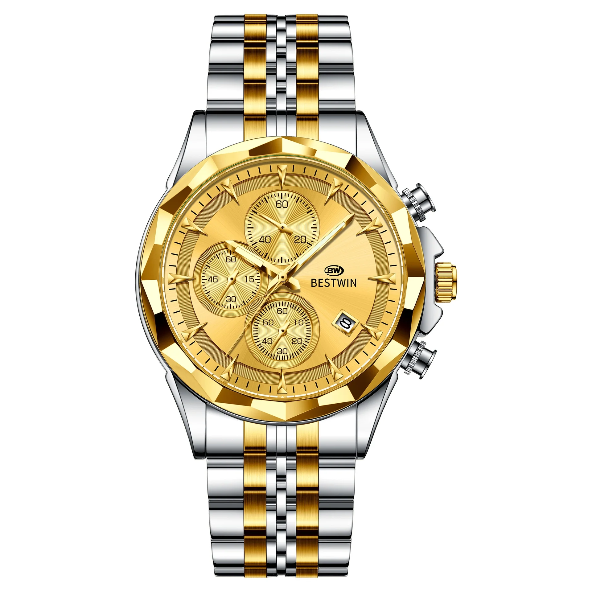 Bestwin BW1734 Luminous thin steel quartz watch for men - Image 13