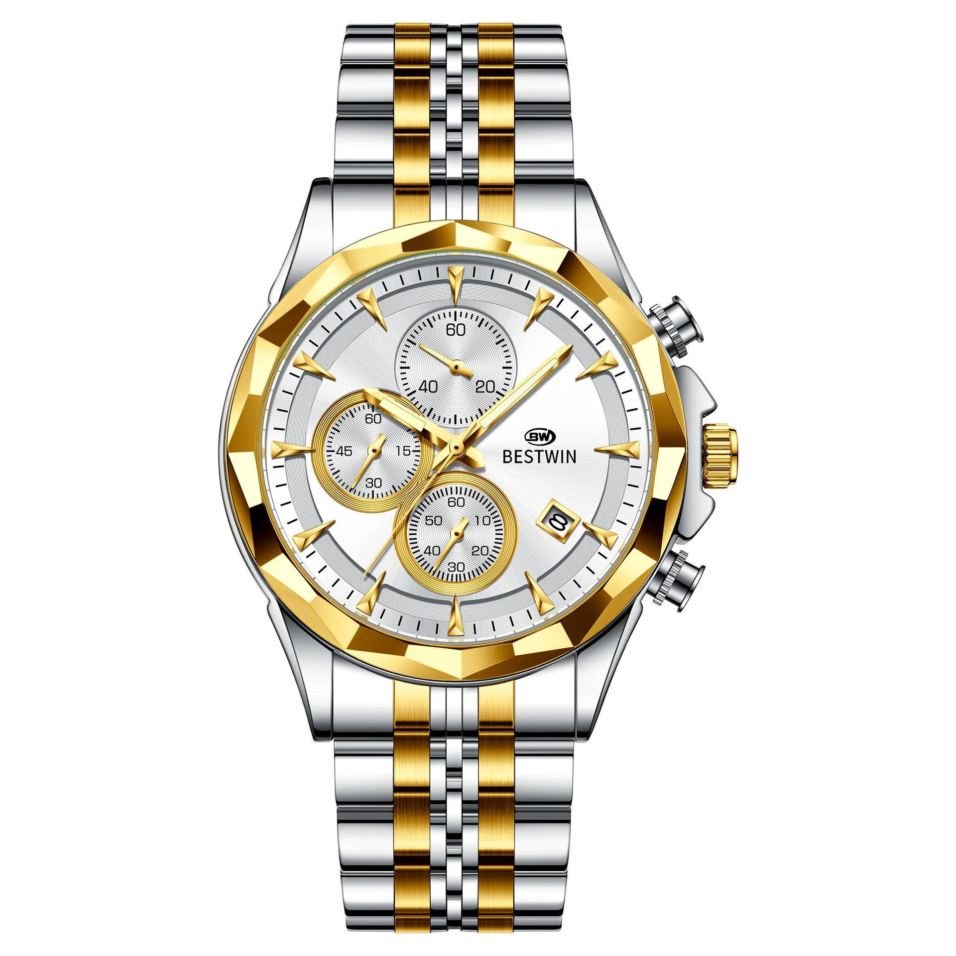 Bestwin BW1734 Luminous thin steel quartz watch for men - Image 15