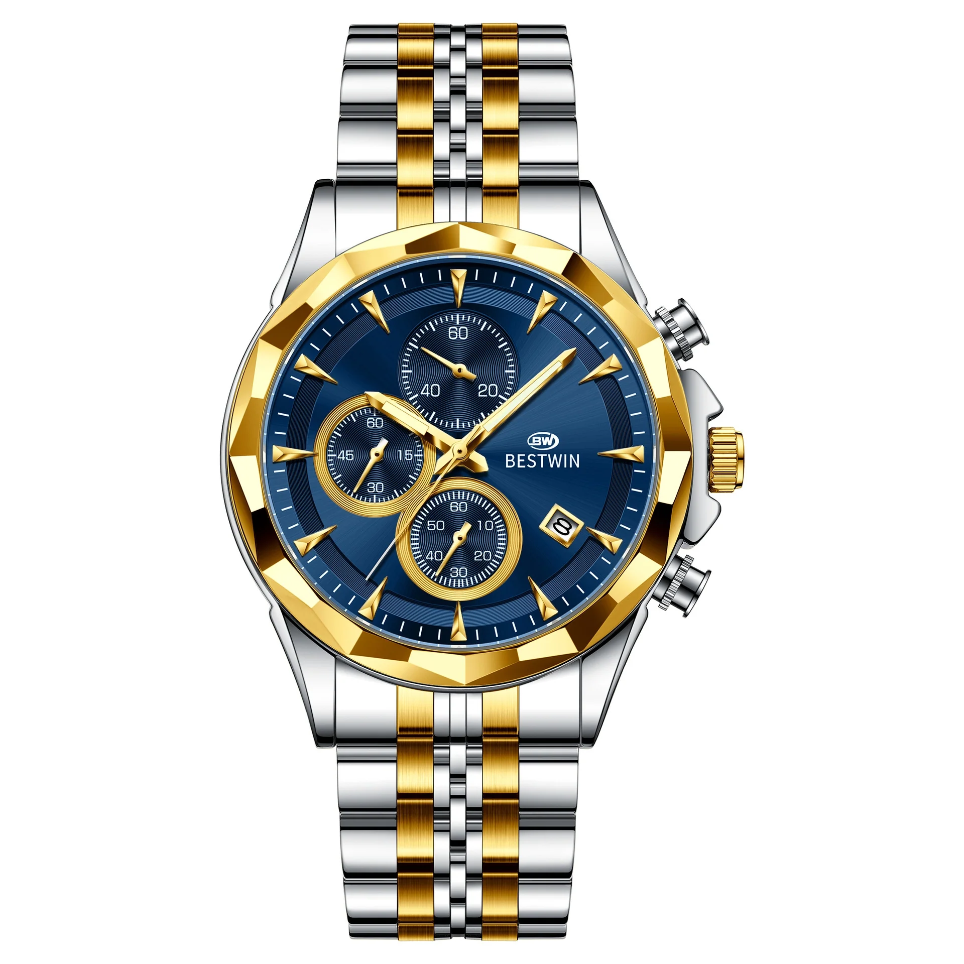 Bestwin BW1734 Luminous thin steel quartz watch for men - Image 16