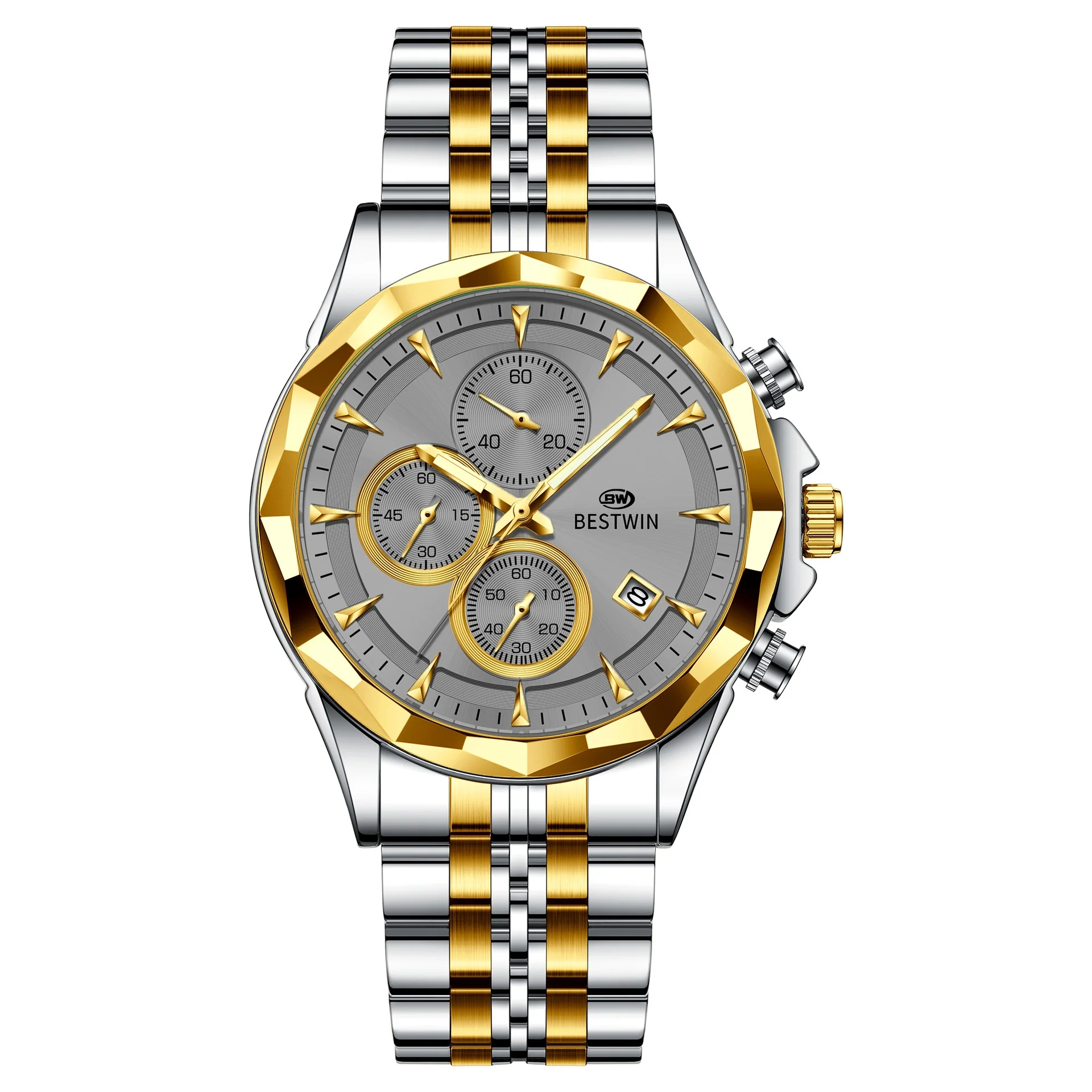 Bestwin BW1734 Luminous thin steel quartz watch for men - Image 17
