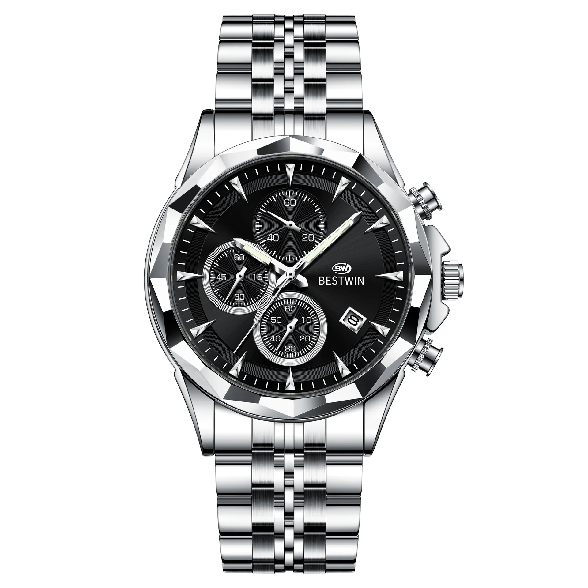 Bestwin BW1734 Luminous thin steel quartz watch for men - Image 19