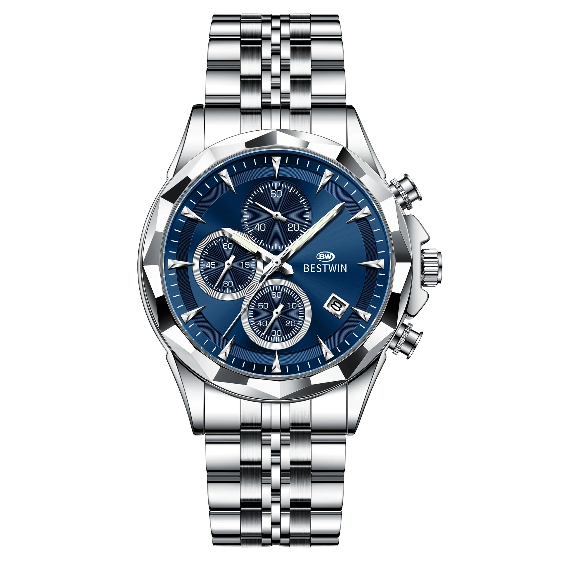 Bestwin BW1734 Luminous thin steel quartz watch for men - Image 20