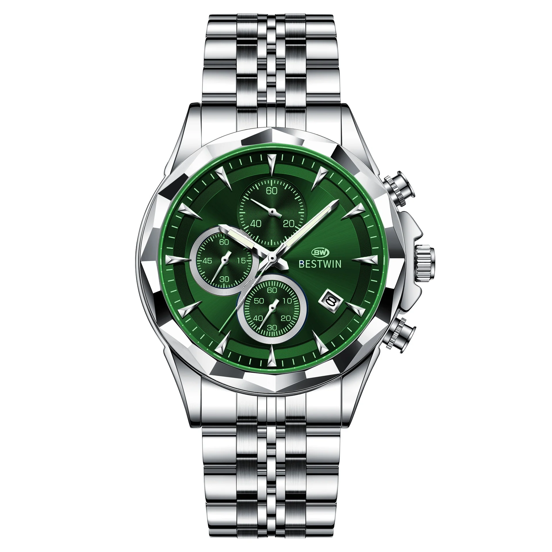 Bestwin BW1734 Luminous thin steel quartz watch for men - Image 22