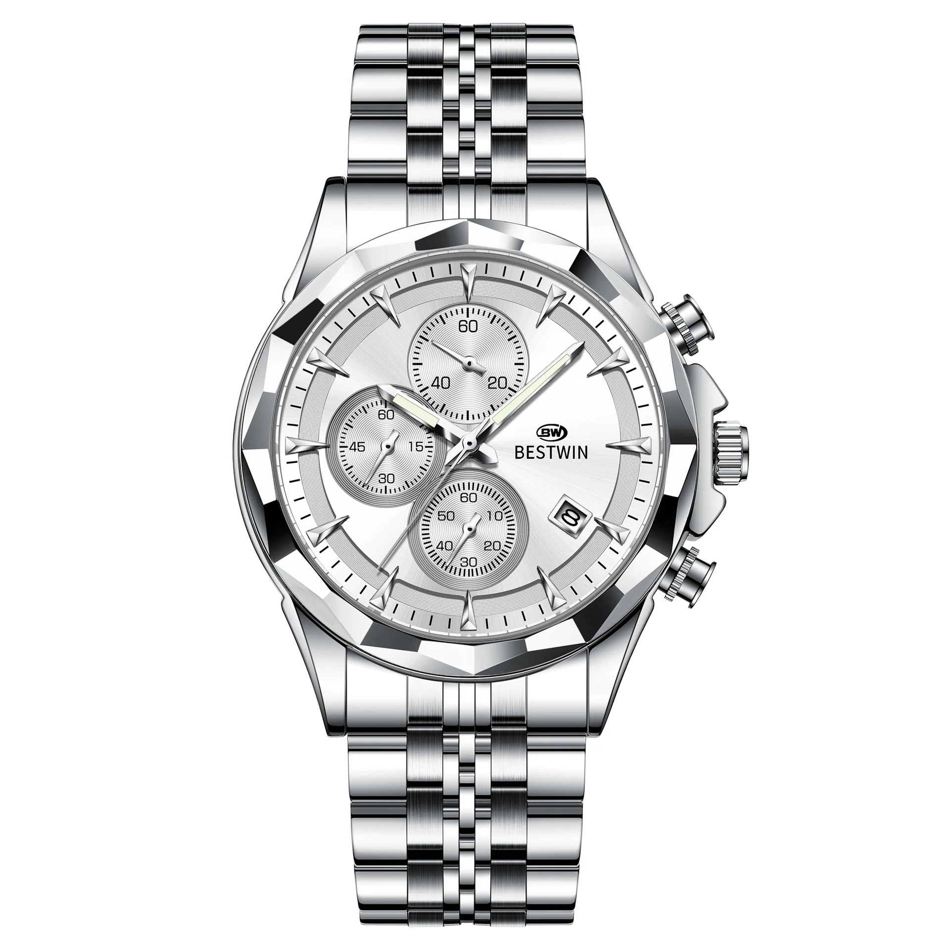 Bestwin BW1734 Luminous thin steel quartz watch for men - Image 23
