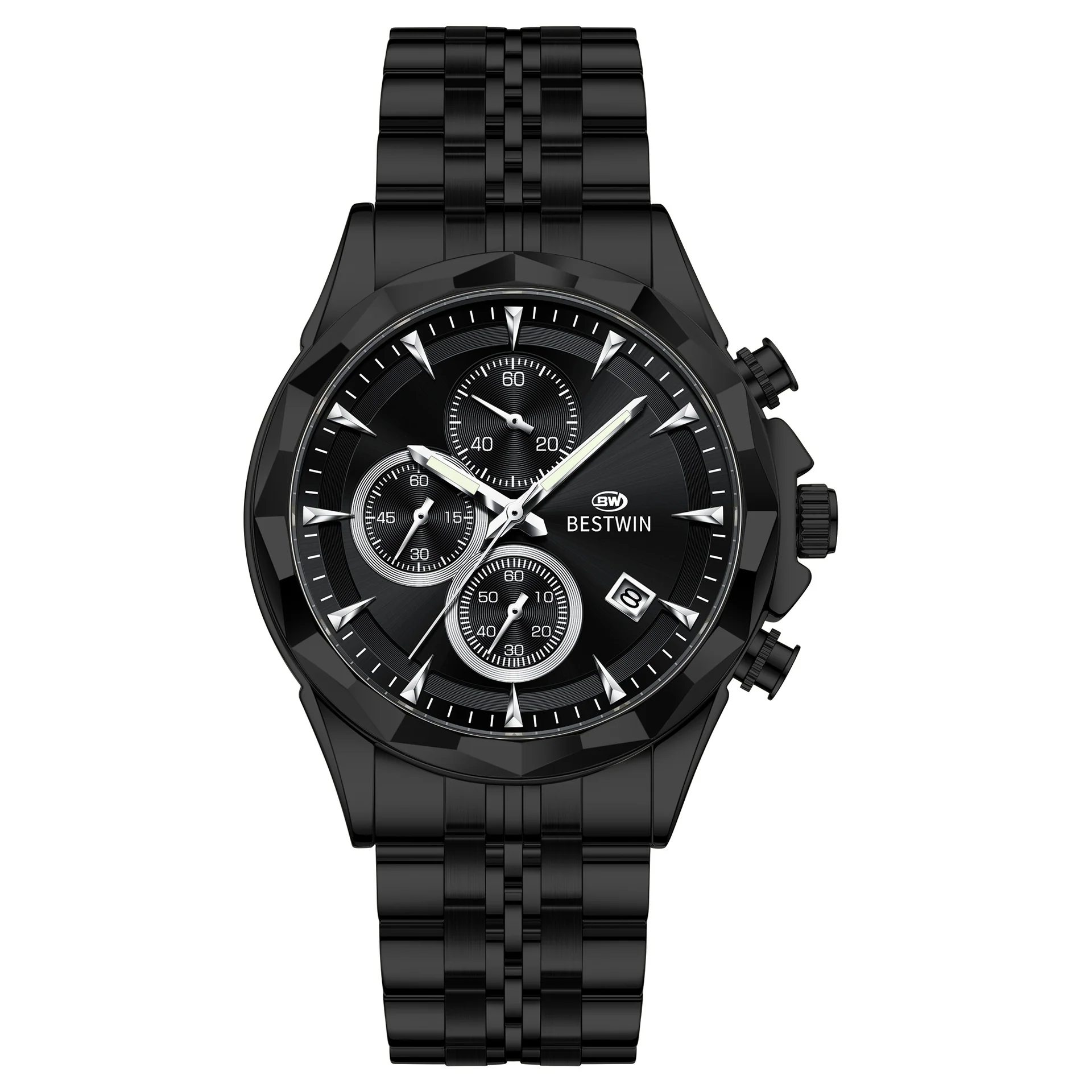 Bestwin BW1734 Luminous thin steel quartz watch for men - Image 5