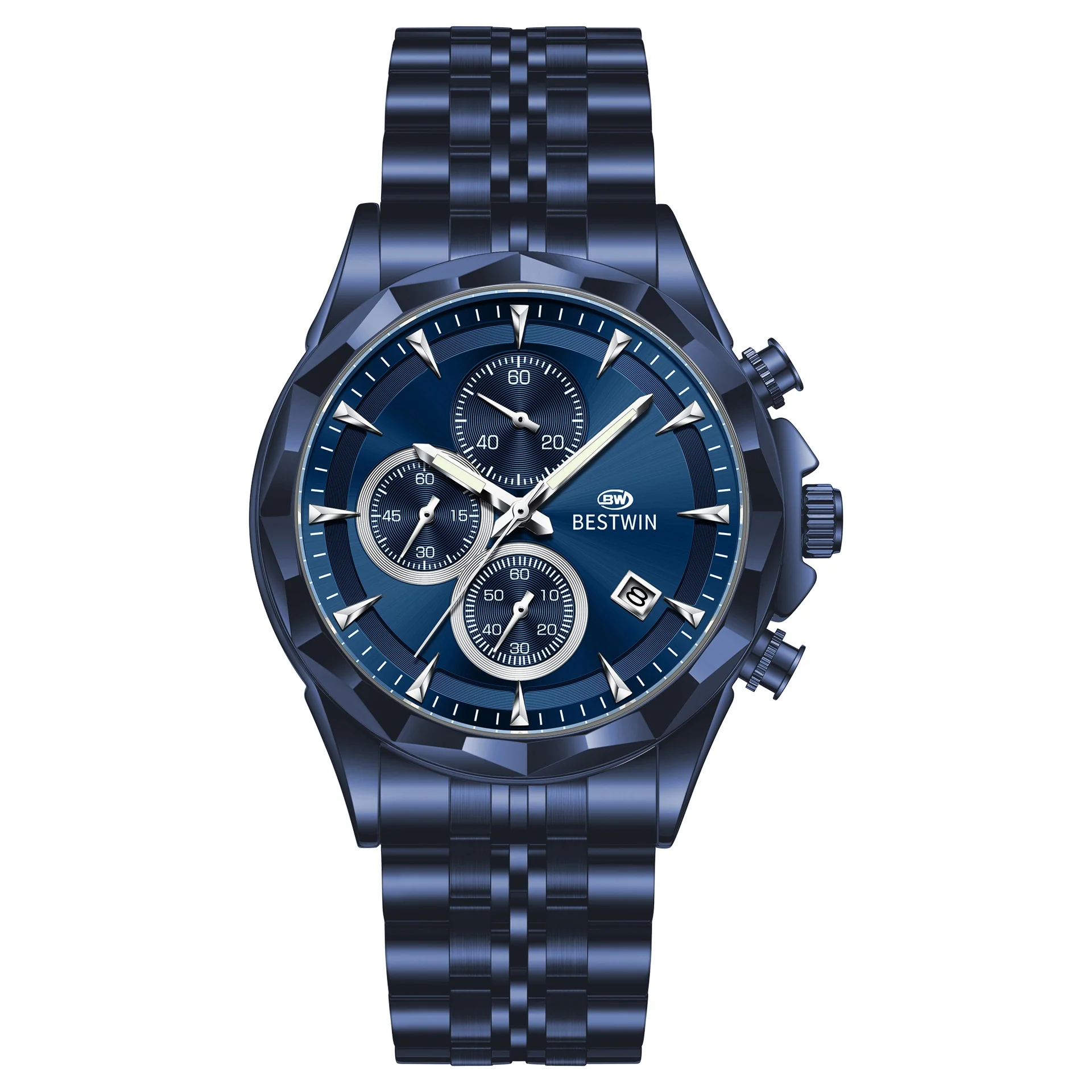 Bestwin BW1734 Luminous thin steel quartz watch for men - Image 6
