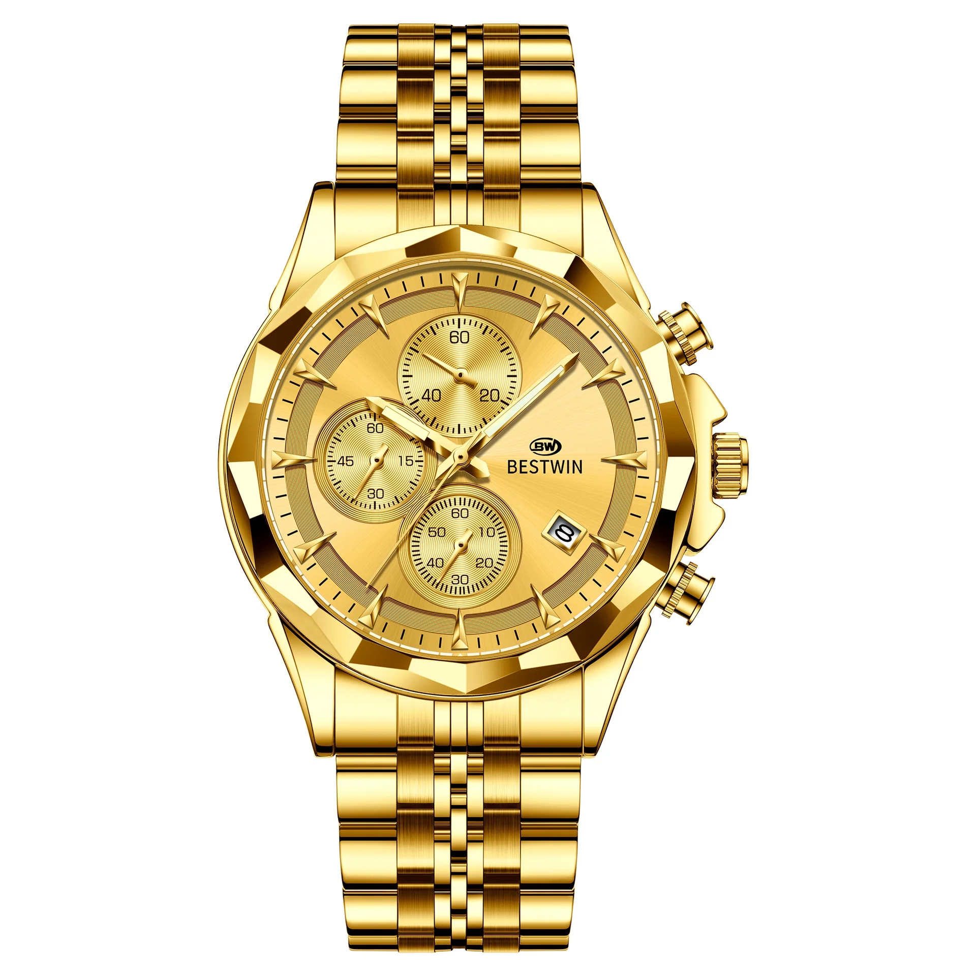 Bestwin BW1734 Luminous thin steel quartz watch for men - Image 7