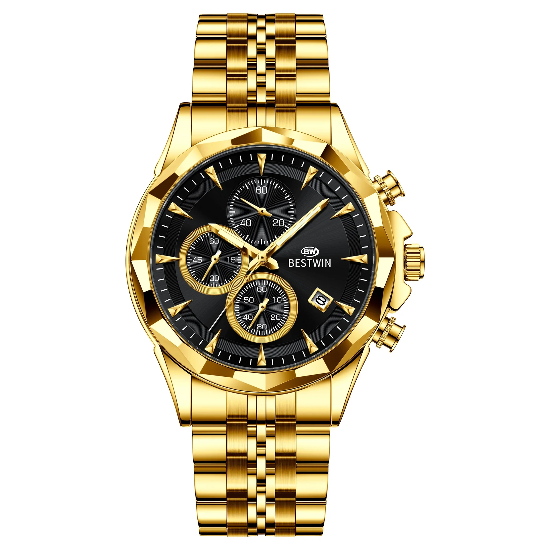 Bestwin BW1734 Luminous thin steel quartz watch for men - Image 8