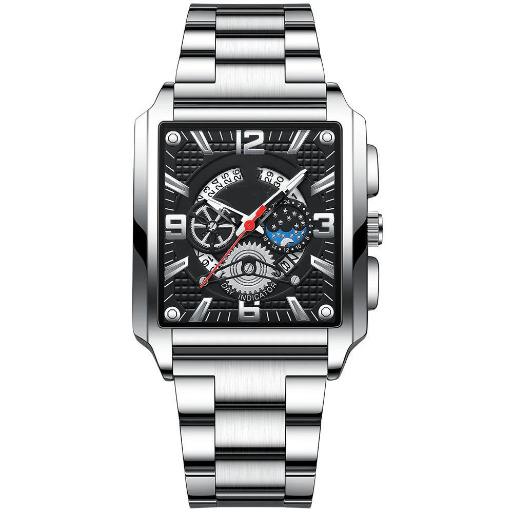 Binbond Men's Vintage Square Calendar Waterproof watch for men B6575 - Image 2
