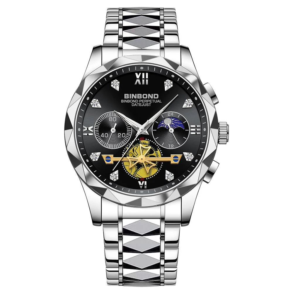 Binbond Steel Casual Multi-function Quartz Watch For Men B1236 - Image 2