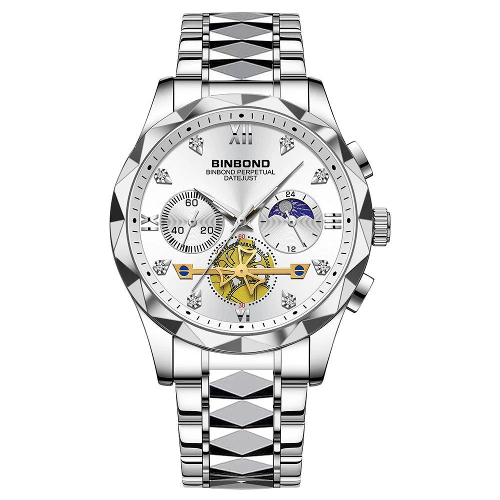 Binbond Steel Casual Multi-function Quartz Watch For Men B1236 - Image 3