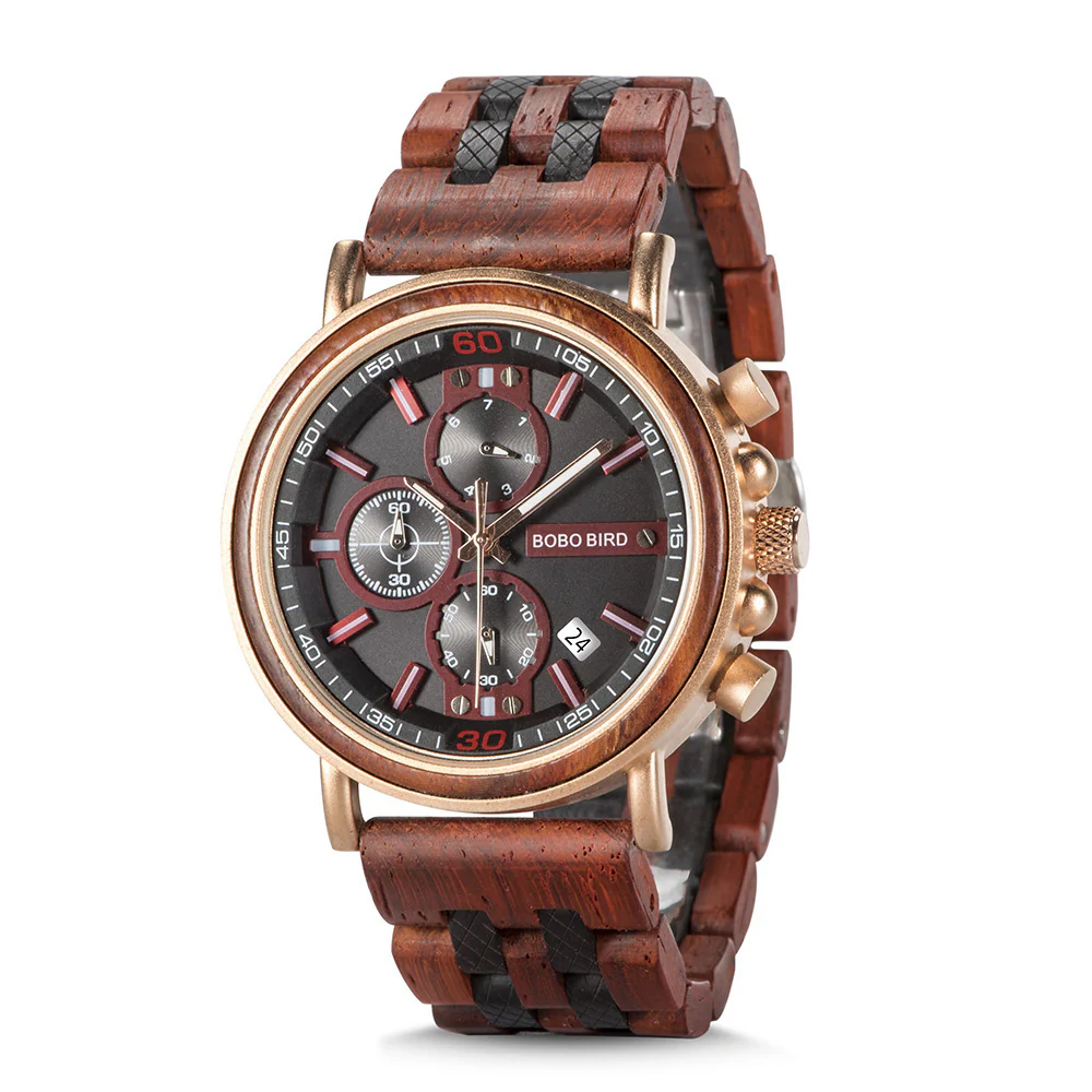 BOBOBIRD Wooden Multi-functional Business Quartz Watch for Men - Image 6