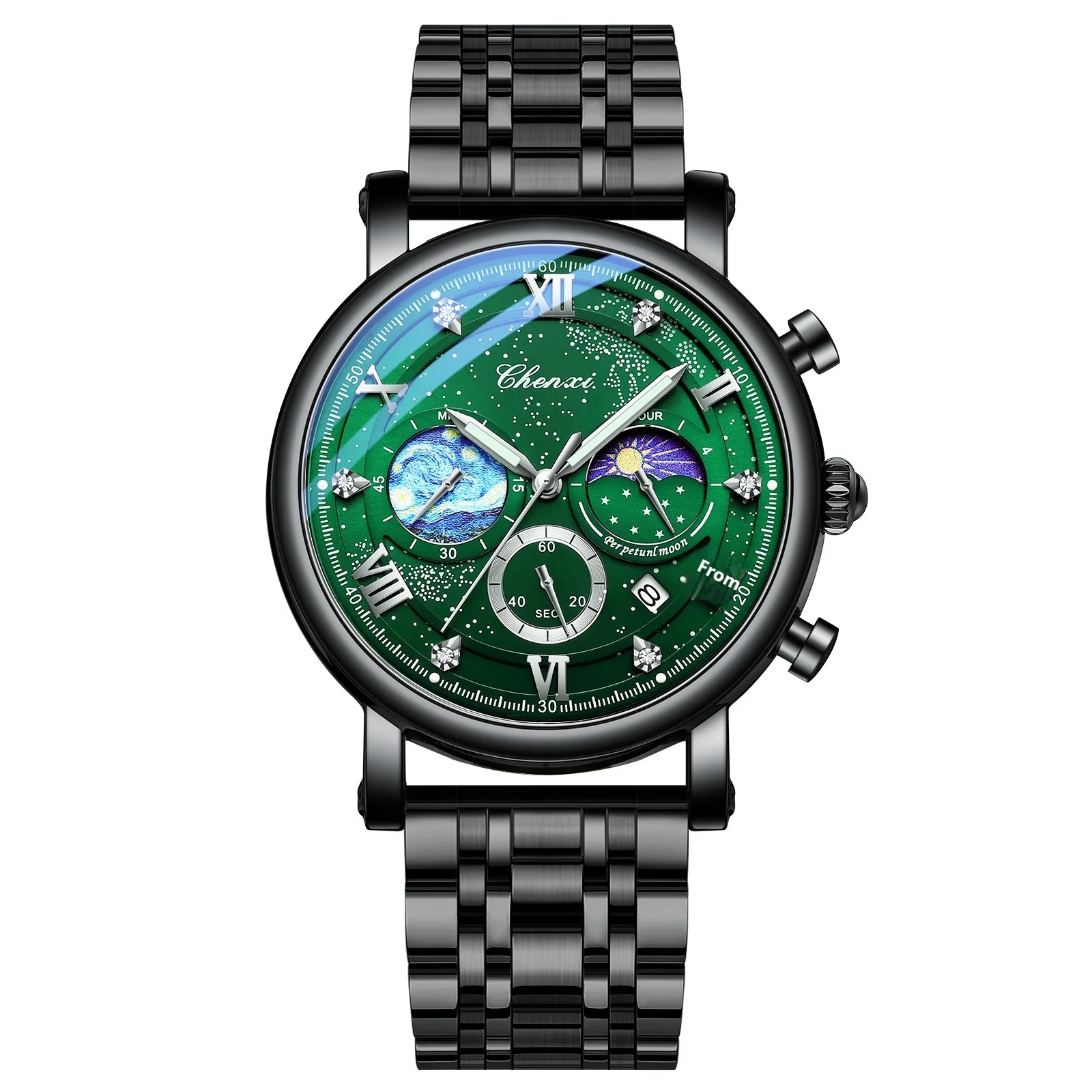 Chenxi CX972 Multifunctional Luminous Moon Phase Calendar Watch For Men - Image 10