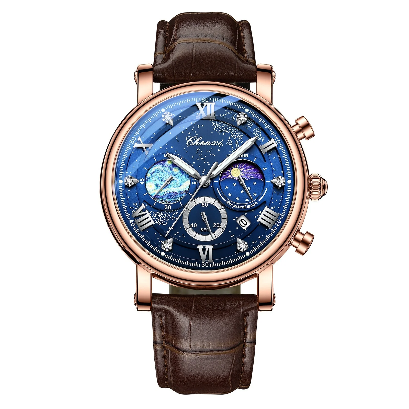 Chenxi CX972 Multifunctional Luminous Moon Phase Calendar Watch For Men - Image 6