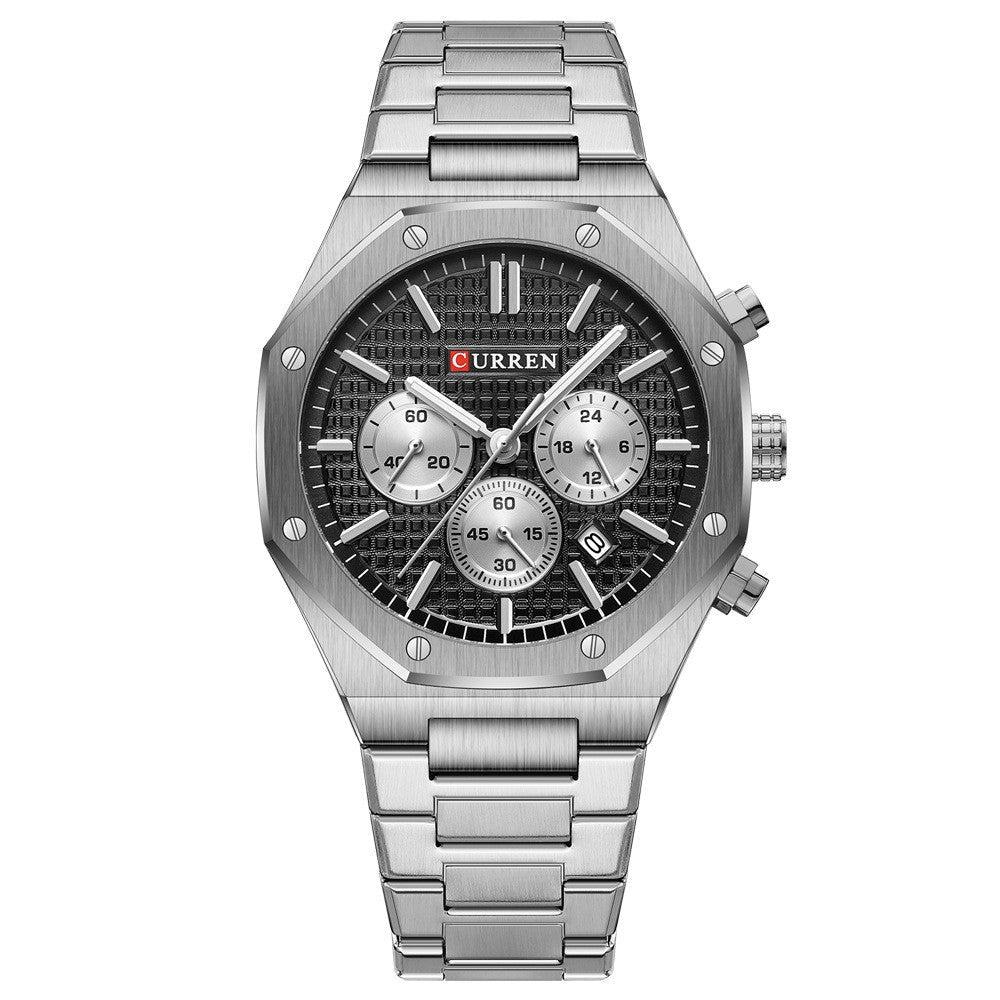 Curren 8440 Men's Octagonal Business Steel Belt Waterproof Calendar Quartz Watch - Image 4