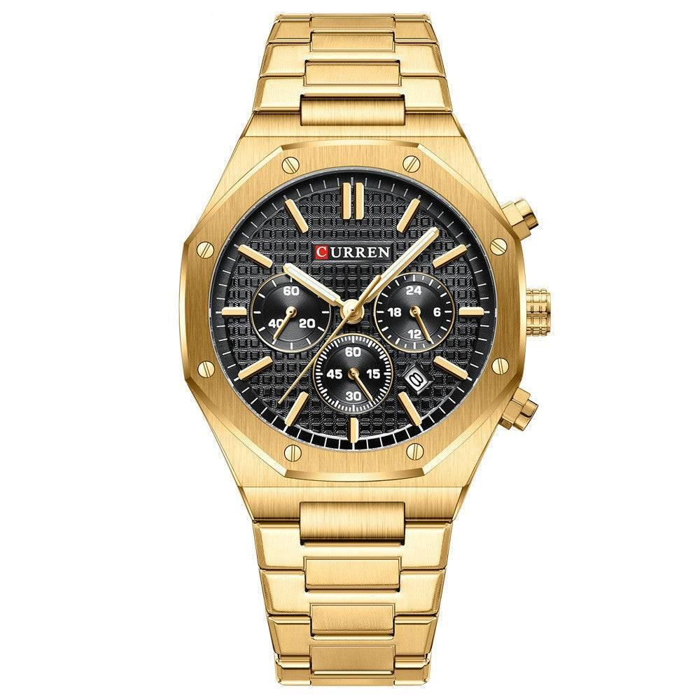 Curren 8440 Men's Octagonal Business Steel Belt Waterproof Calendar Quartz Watch - Image 6
