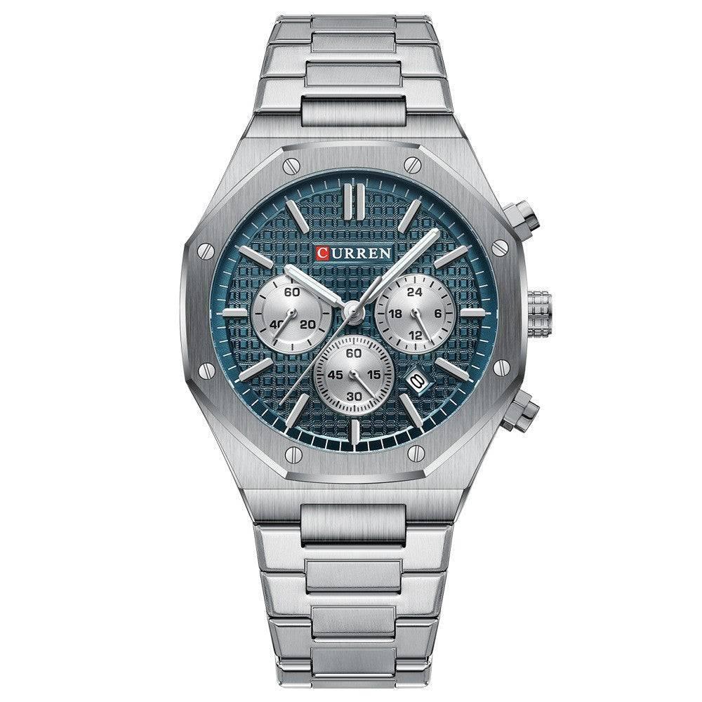 Curren 8440 Men's Octagonal Business Steel Belt Waterproof Calendar Quartz Watch - Image 7