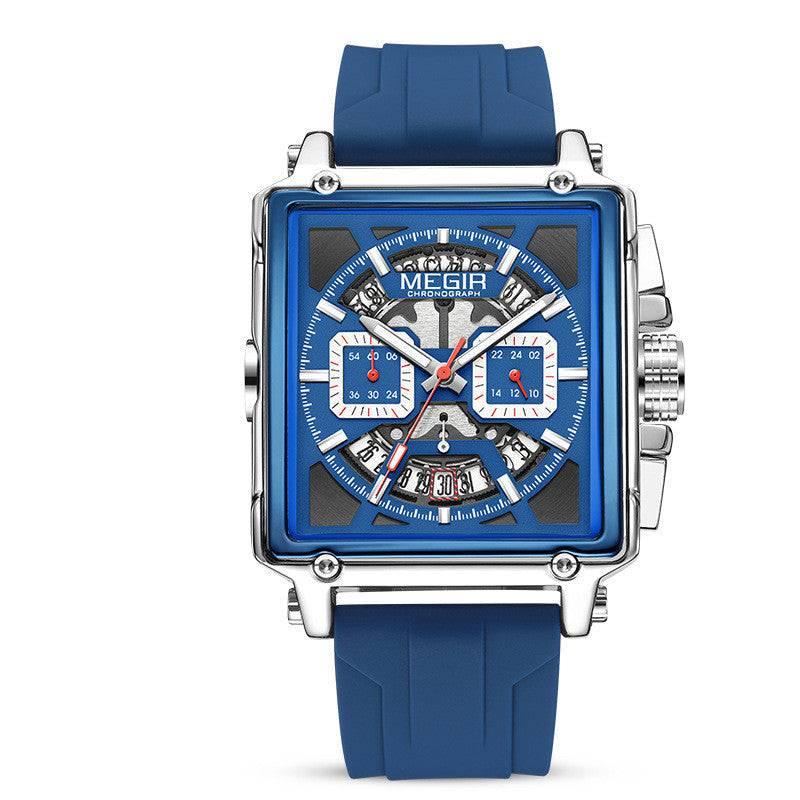 Megir Square Waterproof Luminous Sports Quartz Multi-function Watch - Image 3