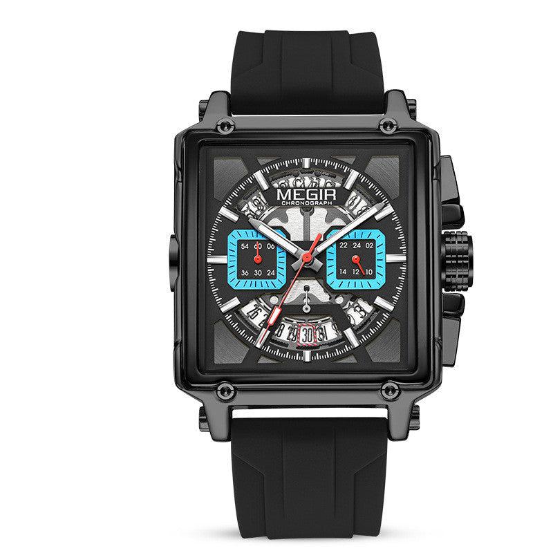 Megir Square Waterproof Luminous Sports Quartz Multi-function Watch - Image 4