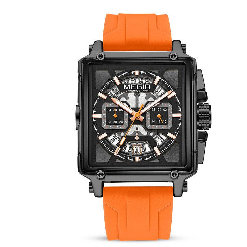 Megir Square Waterproof Luminous Sports Quartz Multi-function Watch - Image 6