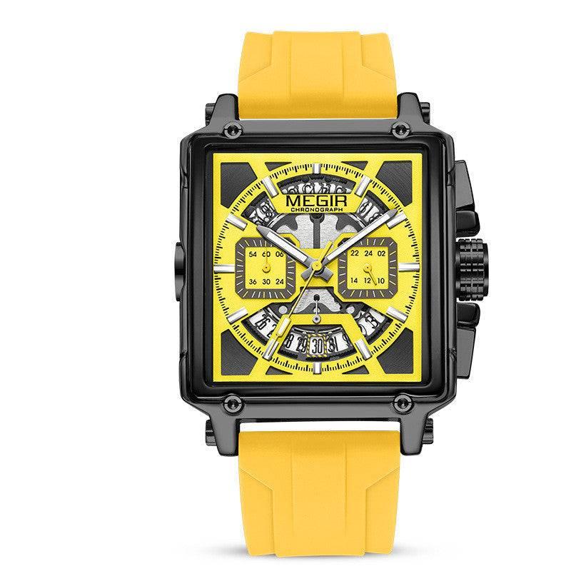 Megir Square Waterproof Luminous Sports Quartz Multi-function Watch - Image 7