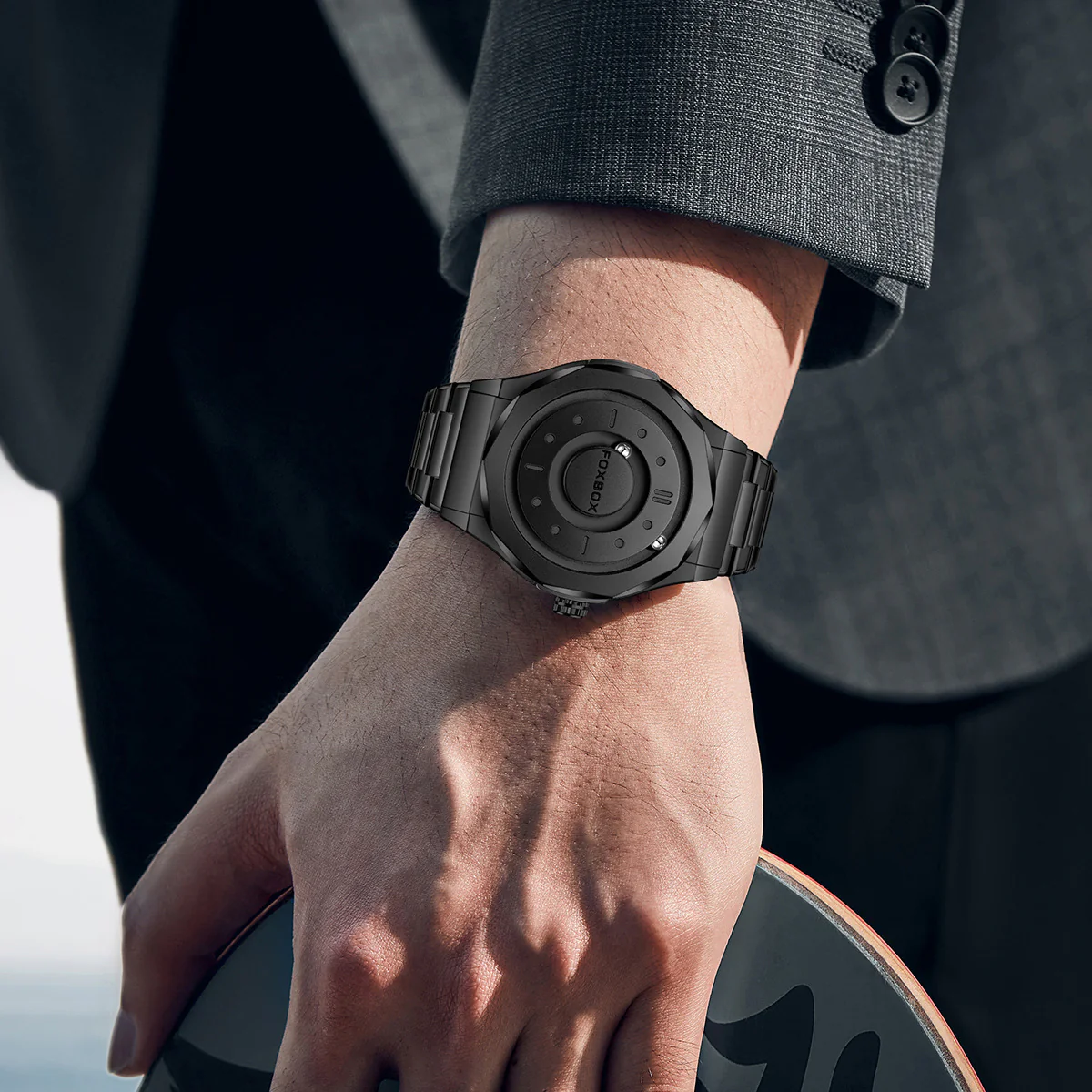 Foxbox Creative Personality Magnetic Suspension Ball Quartz Watch for Men - Image 4