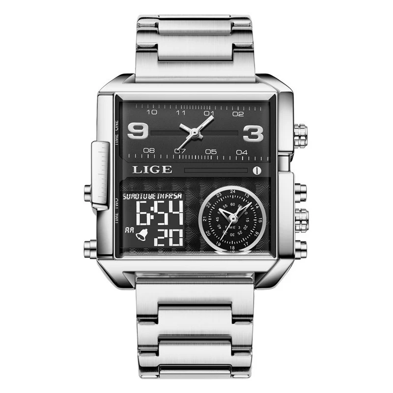Lige Analog Digital Luxury watch for Men 8925 - Image 18