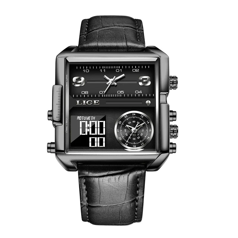Lige Analog Digital Luxury watch for Men 8925 - Image 7