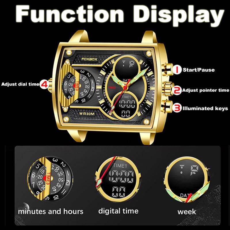 LIGE Large Dial Men's Multi-functional Waterproof Quartz Watch For Men - Image 7