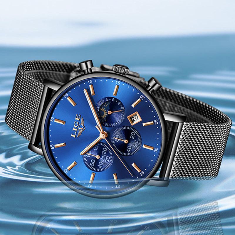 Lige Quartz Watch Analog Business Watch For Men & Women 9894 - Image 3