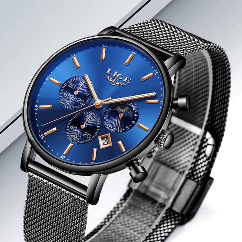 Lige Quartz Watch Analog Business Watch For Men & Women 9894 - Image 4