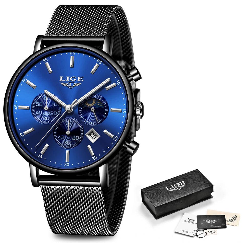 Lige Quartz Watch Analog Business Watch For Men & Women 9894 - Image 8