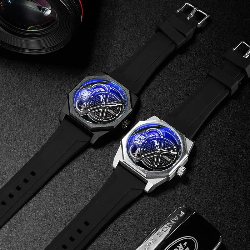 Linke LK9007 Tonneau-shaped Skeleton Automatic Watch For Men - Image 2