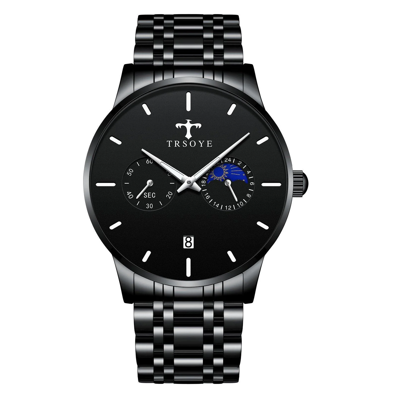 TRSOYE TRS658 Men's Casual Waterproof Steel Belt Quartz Watch - Image 3