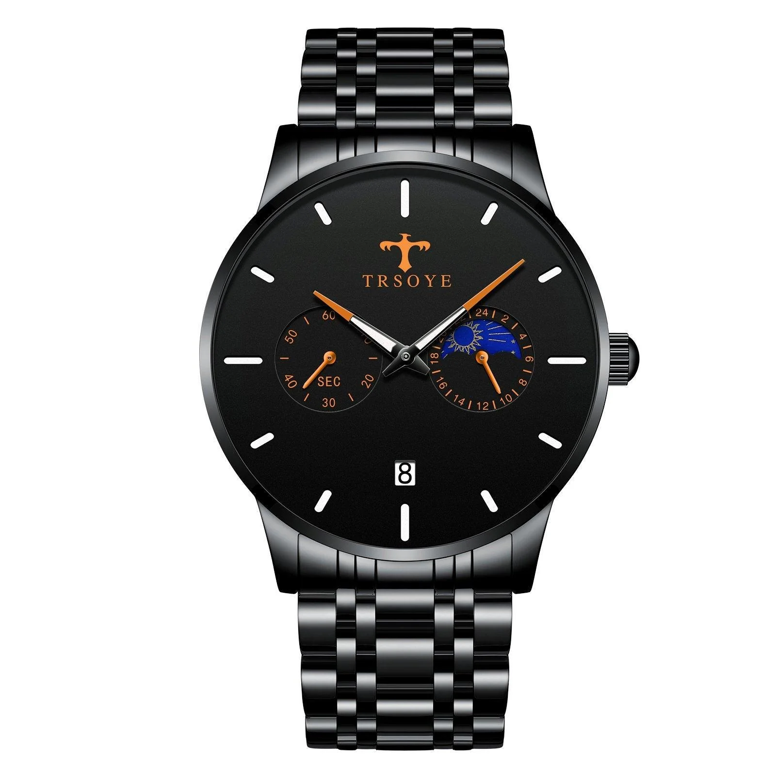 TRSOYE TRS658 Men's Casual Waterproof Steel Belt Quartz Watch - Image 4