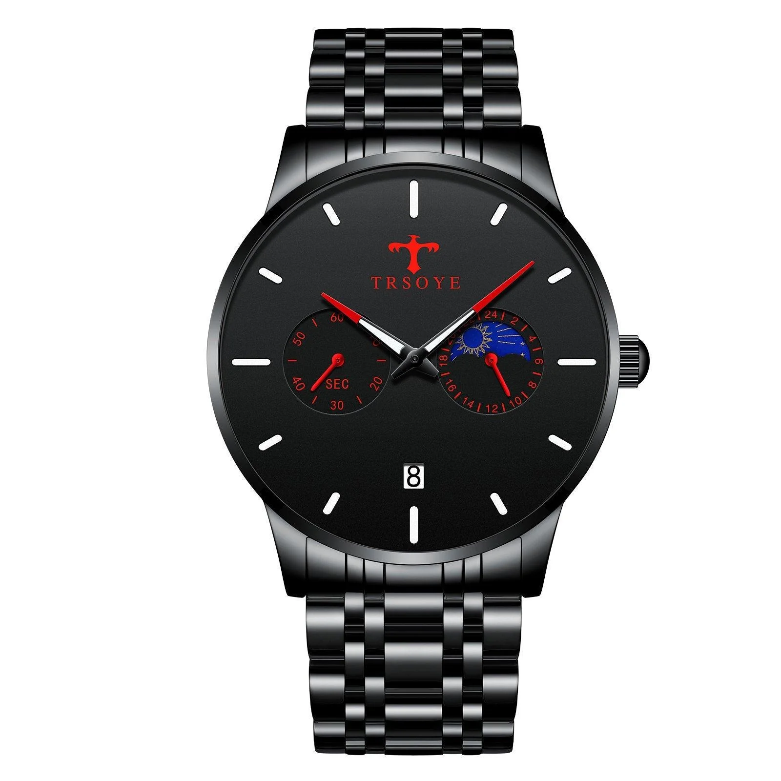 TRSOYE TRS658 Men's Casual Waterproof Steel Belt Quartz Watch - Image 5