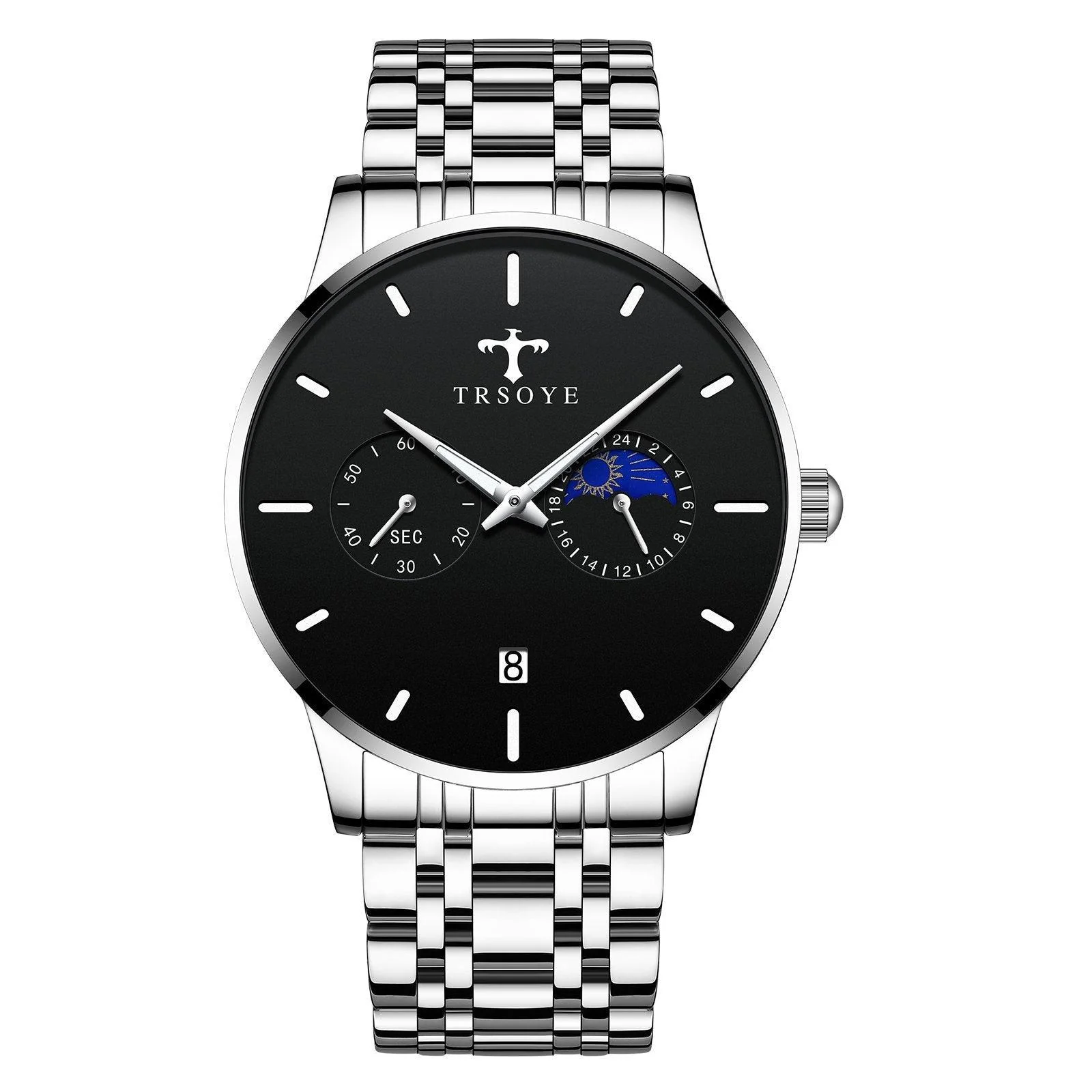 TRSOYE TRS658 Men's Casual Waterproof Steel Belt Quartz Watch - Image 6
