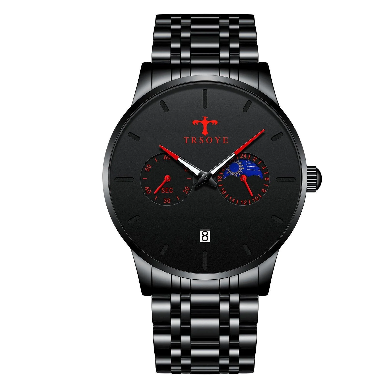 TRSOYE TRS658 Men's Casual Waterproof Steel Belt Quartz Watch - Image 8