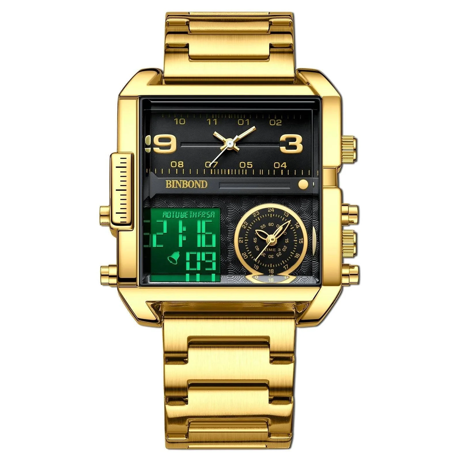 BINBOND Men's Fashion Large Dial Multi-functional Sports Quartz Watch - Image 14