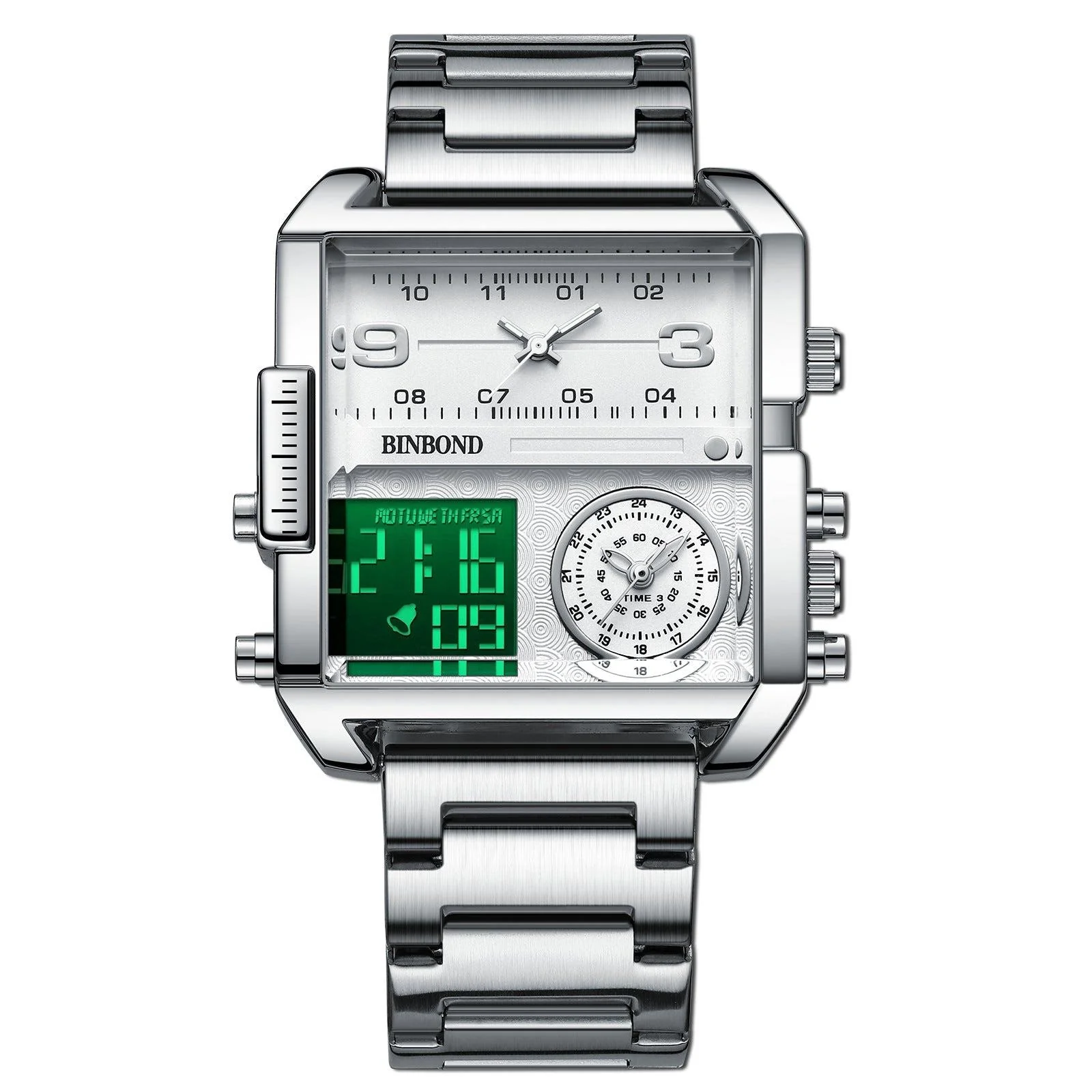 BINBOND Men's Fashion Large Dial Multi-functional Sports Quartz Watch - Image 16