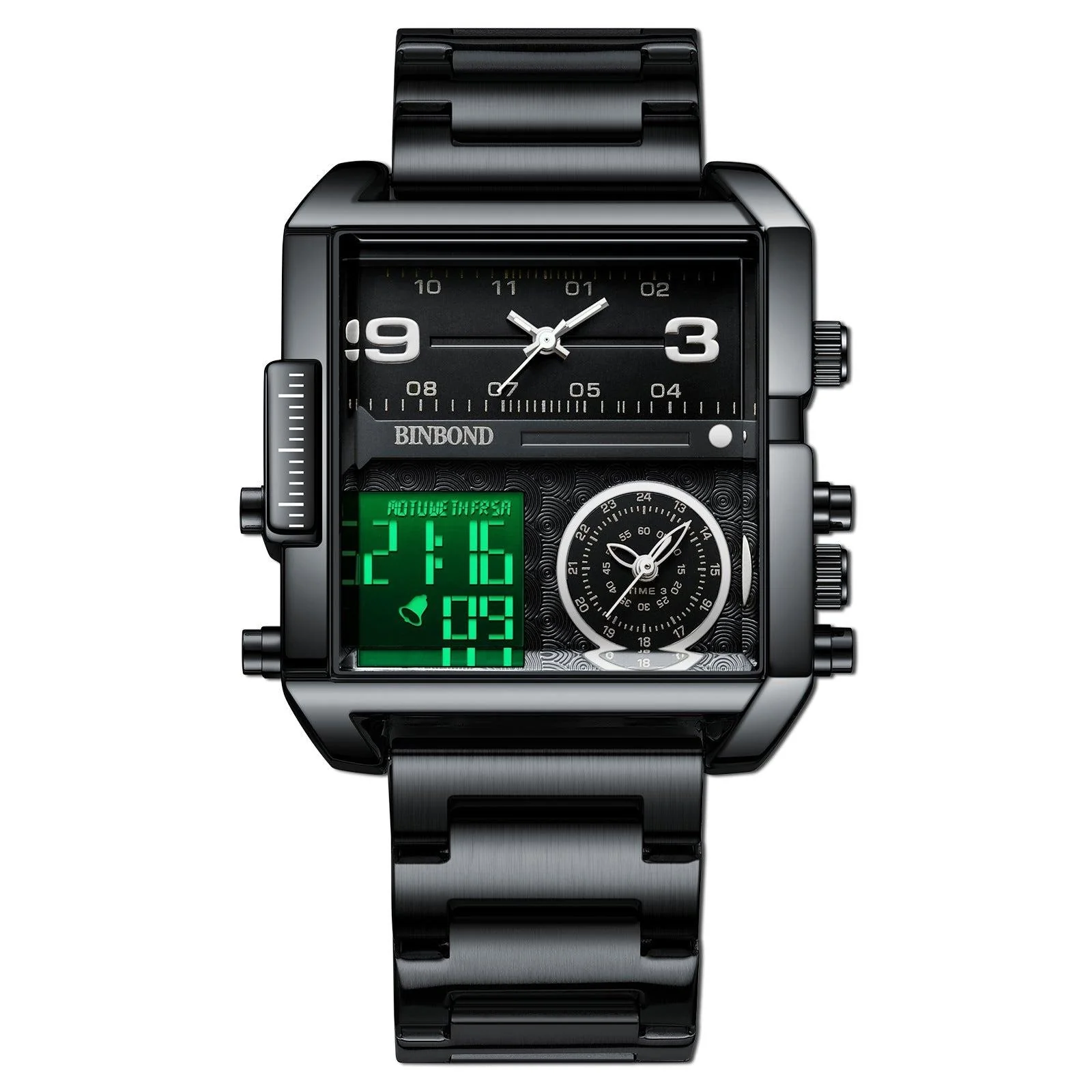 BINBOND Men's Fashion Large Dial Multi-functional Sports Quartz Watch - Image 3