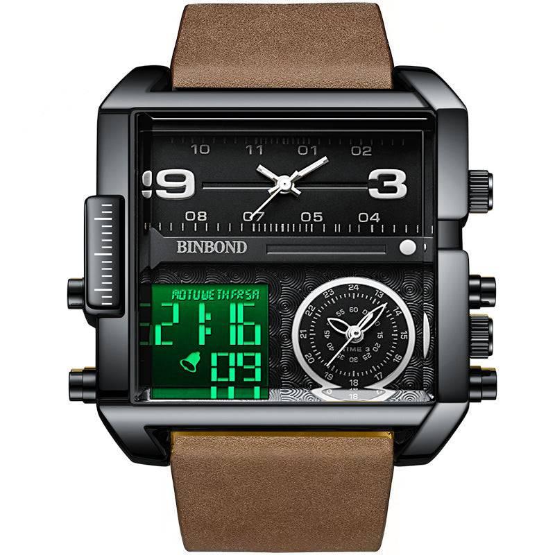 BINBOND Men's Fashion Large Dial Multi-functional Sports Quartz Watch - Image 9