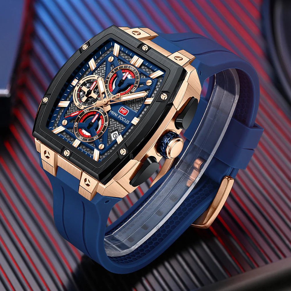 Mini Focus MF0602G Multi function Barrel shape quartz watch for Men - Image 2